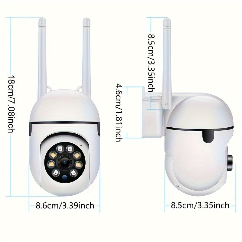 Indoor Outdoor Security Camera with Color Night Vision HD Video Two-Way Audio Motion Tracking Pan Tilt Zoom
