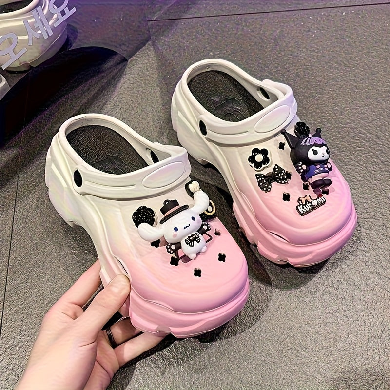 Girls Pink EVA Flip-Flops with Thick Sole and Round Toe