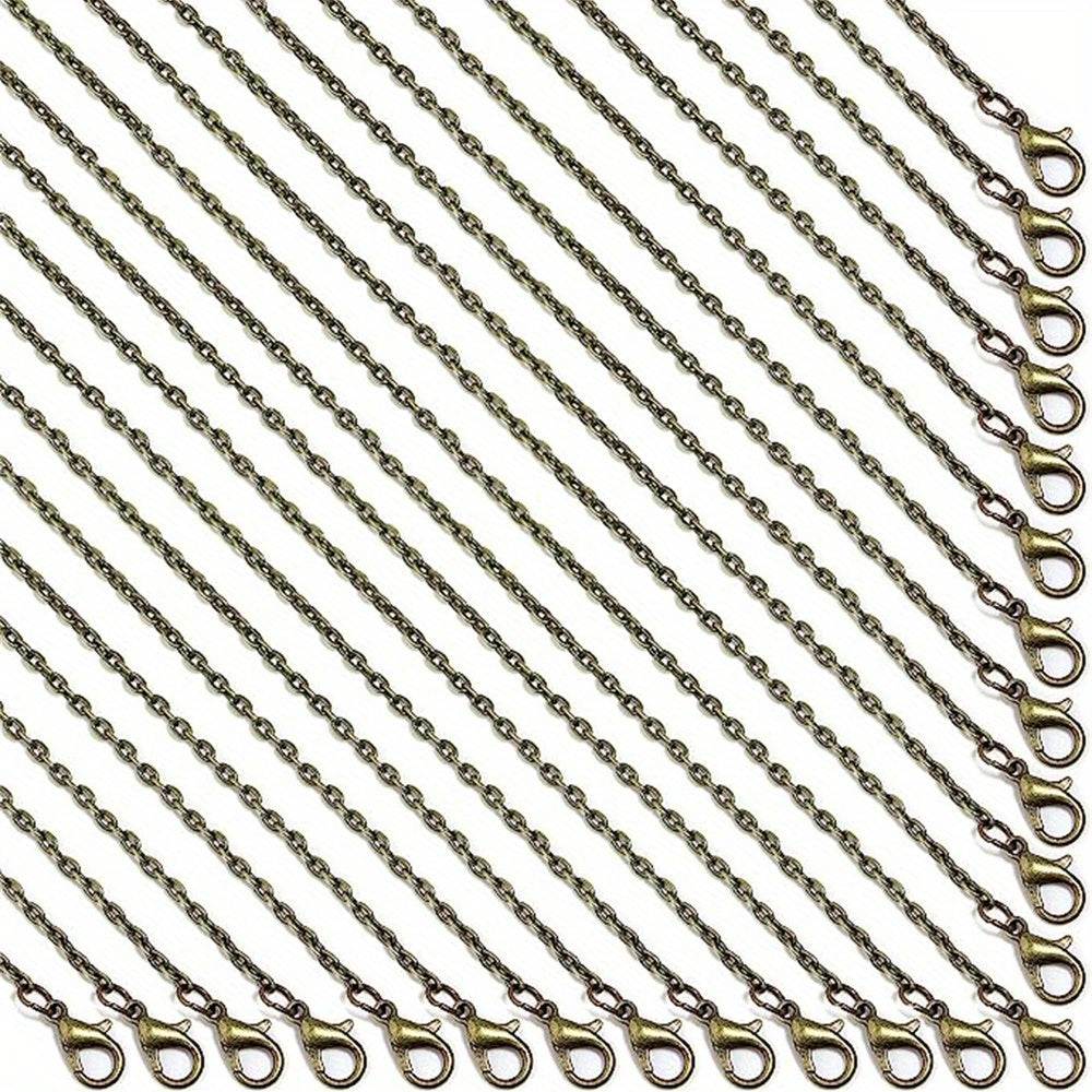 24 Pieces of 18-Inch Multi-Color Alloy Chain Links for DIY Jewelry Making