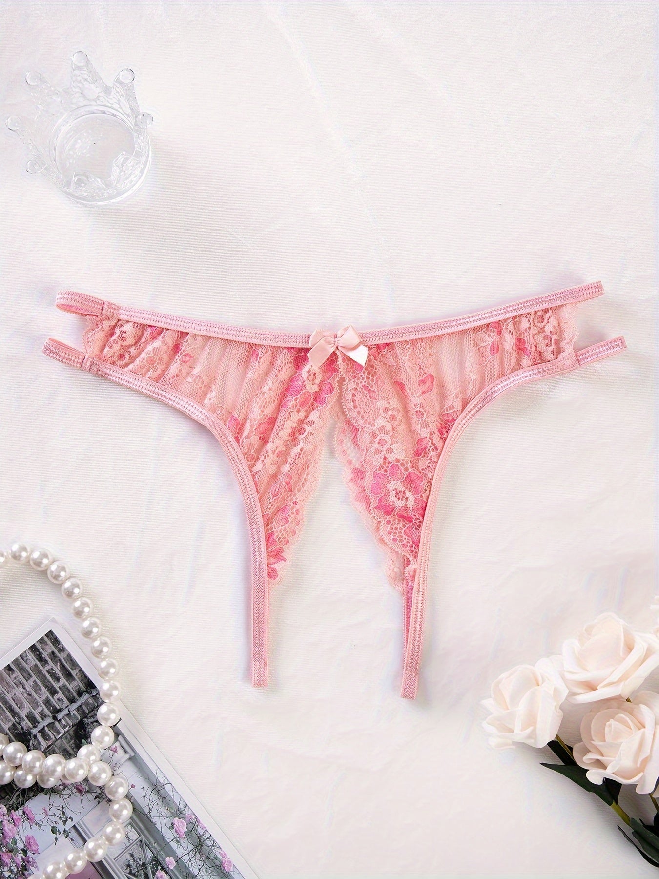 Plus Size Floral Lace Panties Semi-Sheer Comfortable Fit Lingerie