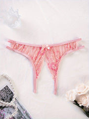 Plus Size Floral Lace Panties Semi-Sheer Comfortable Fit Lingerie