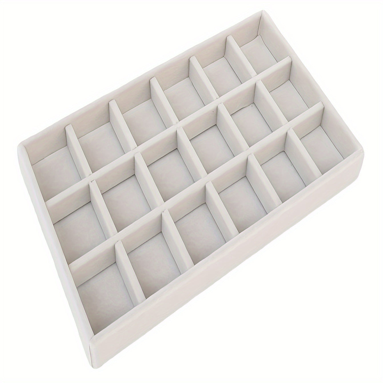 Flannel Jewelry Organizer Tray with Stackable Drawer Dividers for Earrings Necklaces and Bracelets