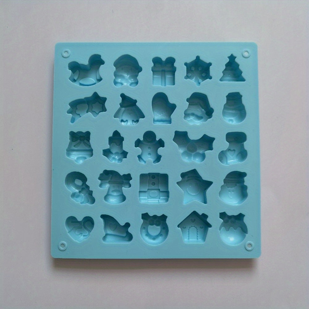 Christmas Chocolate Mold 25 Cavities 3D Silicone Candy and Fondant Baking Tool
