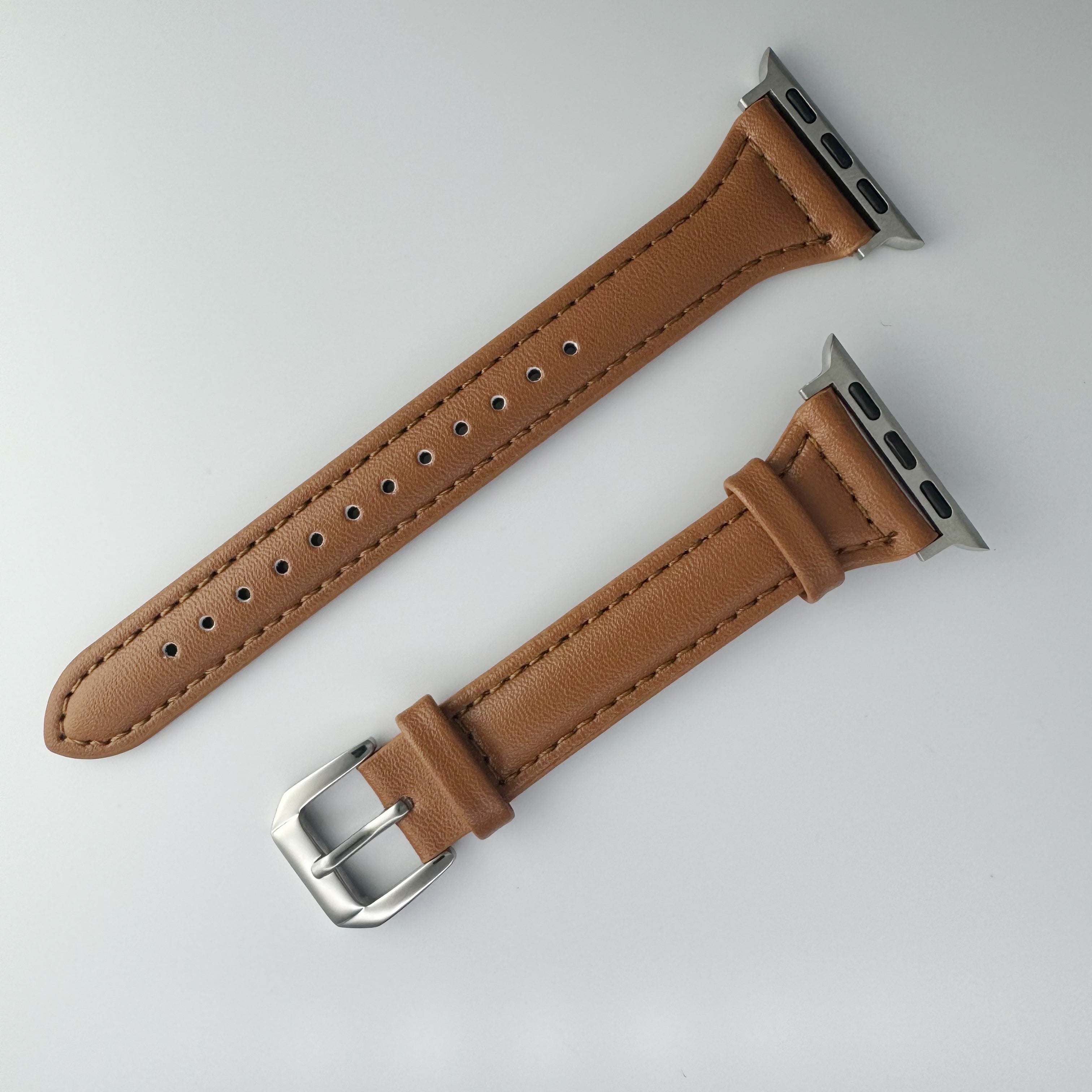 Ultra-Thin Synthetic Leather Watch Strap for iWatch Series 3 4 5 6 7 8 9 Ultra SE