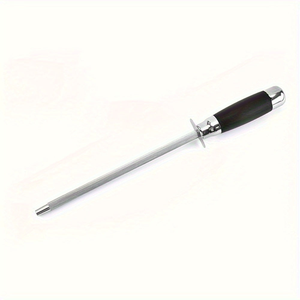 Diamond-Coated Stainless Steel Knife Sharpening Rod Ergonomic Black Handle Durable High Hardness