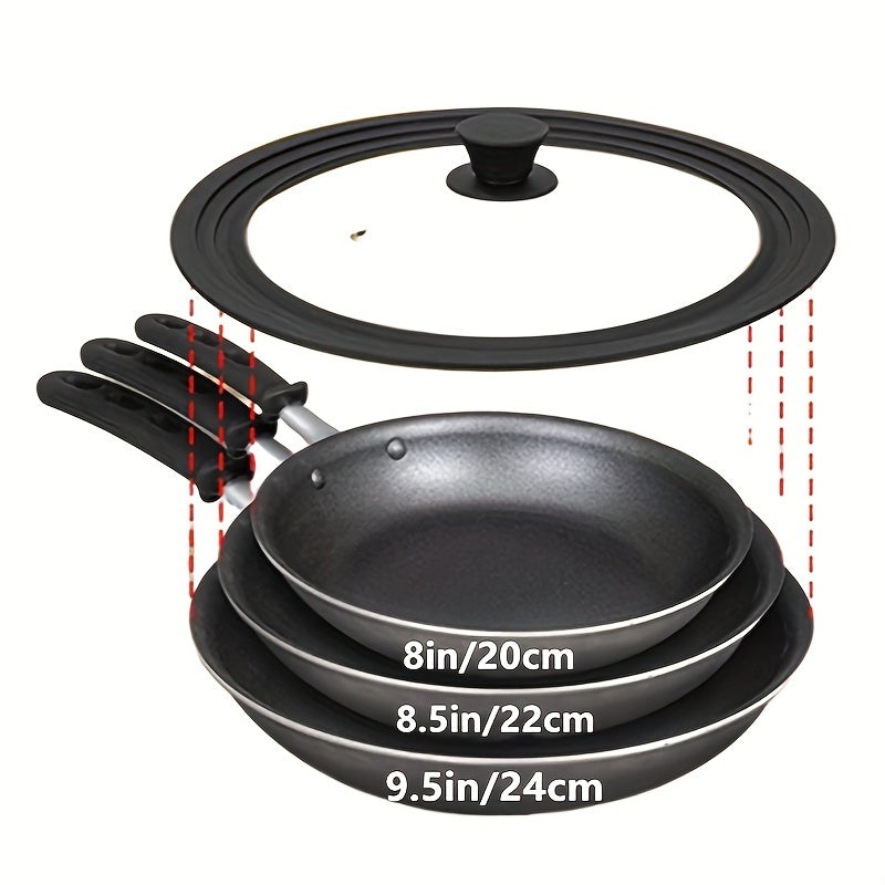 Tempered Glass Cookware Lid with Silicone Ring for 15.24cm-33.02cm Pans