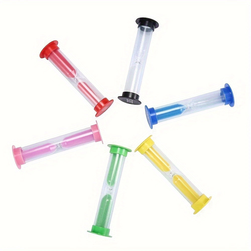 Set of 6 Colorful Mini Sand Timers for School Office Use