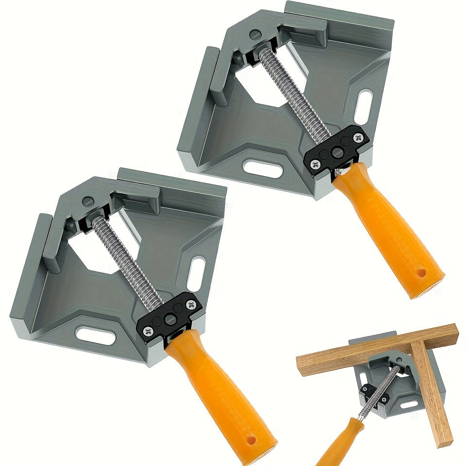 Aluminum Alloy 90° Right Angle Clamp with Adjustable Swing Jaw for Woodworking Welding