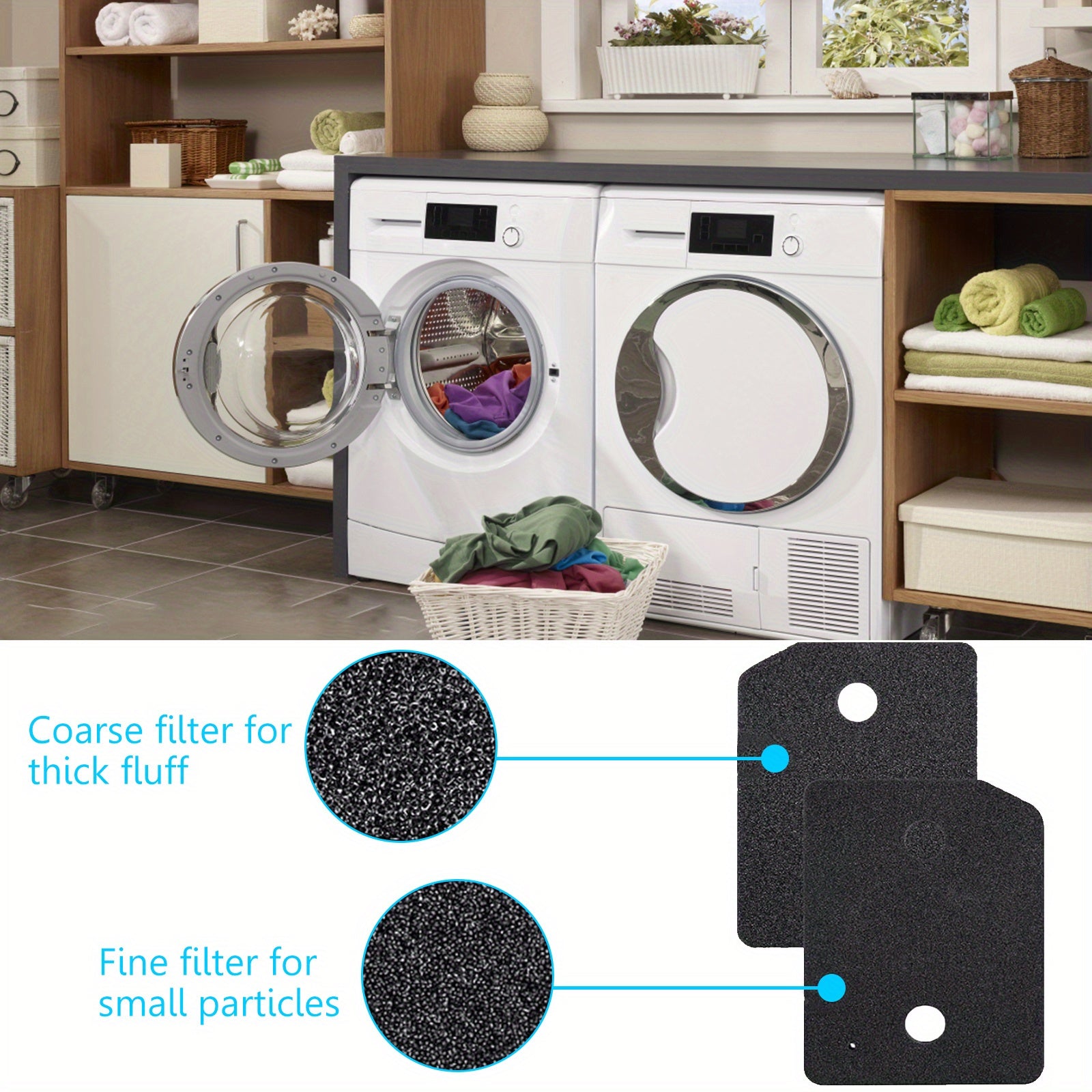 T1 seriyali issiqlik nasosli quritgich uchun ko'pik to'quv filtri, 207x157x30mm, qattiq va nozik to'qimalar uchun.