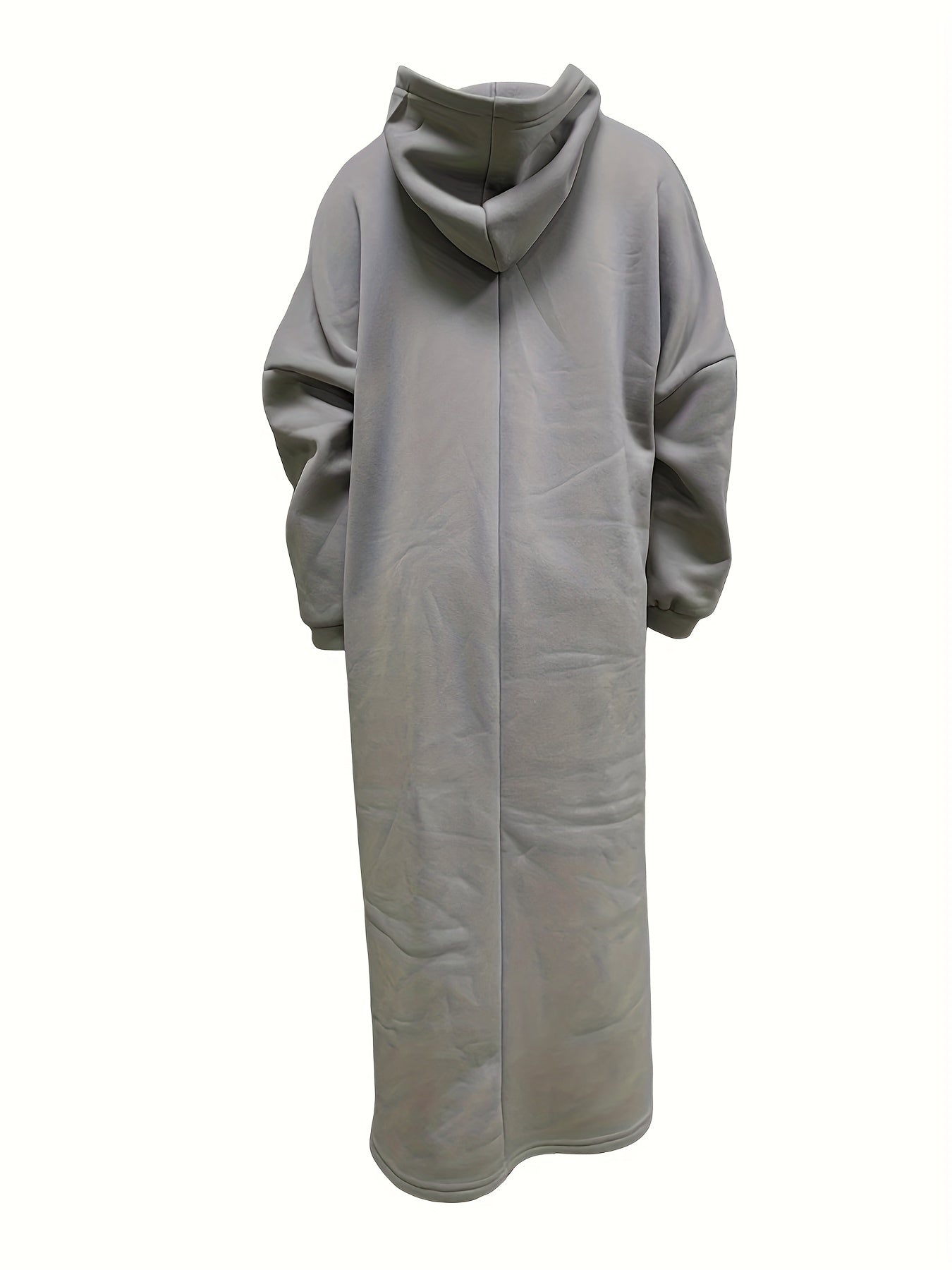 Женский флисовый оверсайз худи с капюшоном и длинными рукавами, однотонный