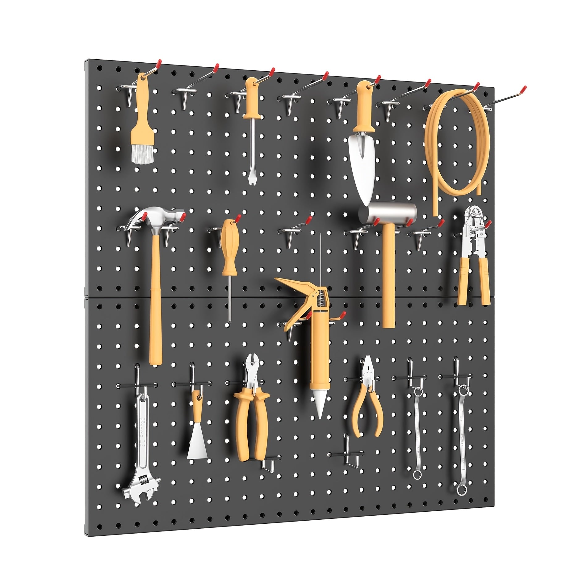 Metal Pegboard Organizer 60.96x30.48 cm with 20 Hooks for Garage Tool Storage