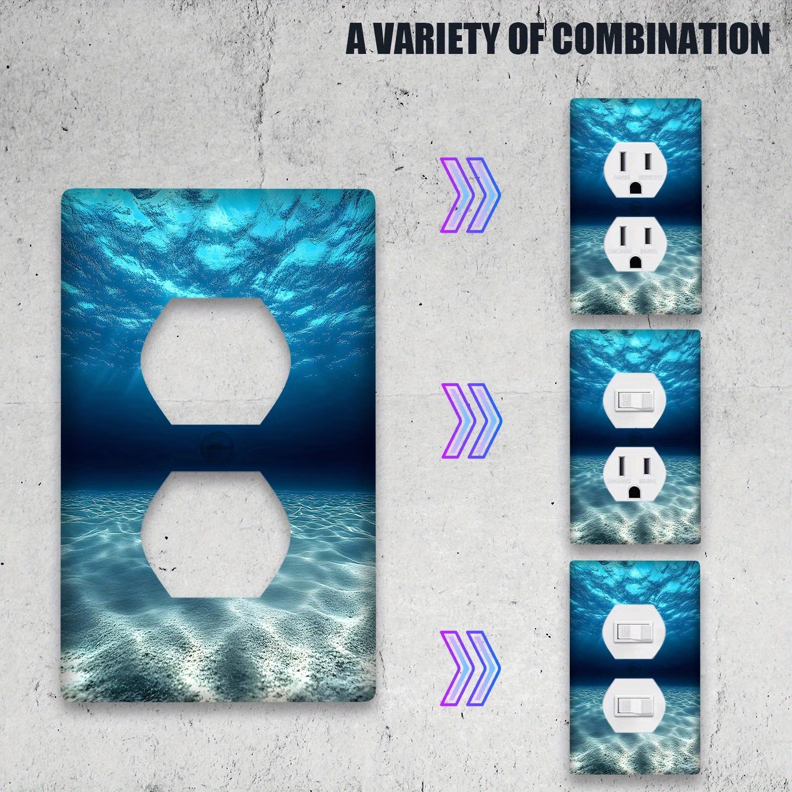 Ocean Themed Wall Plate with Blue Sea Print Unbreakable Polycarbonate