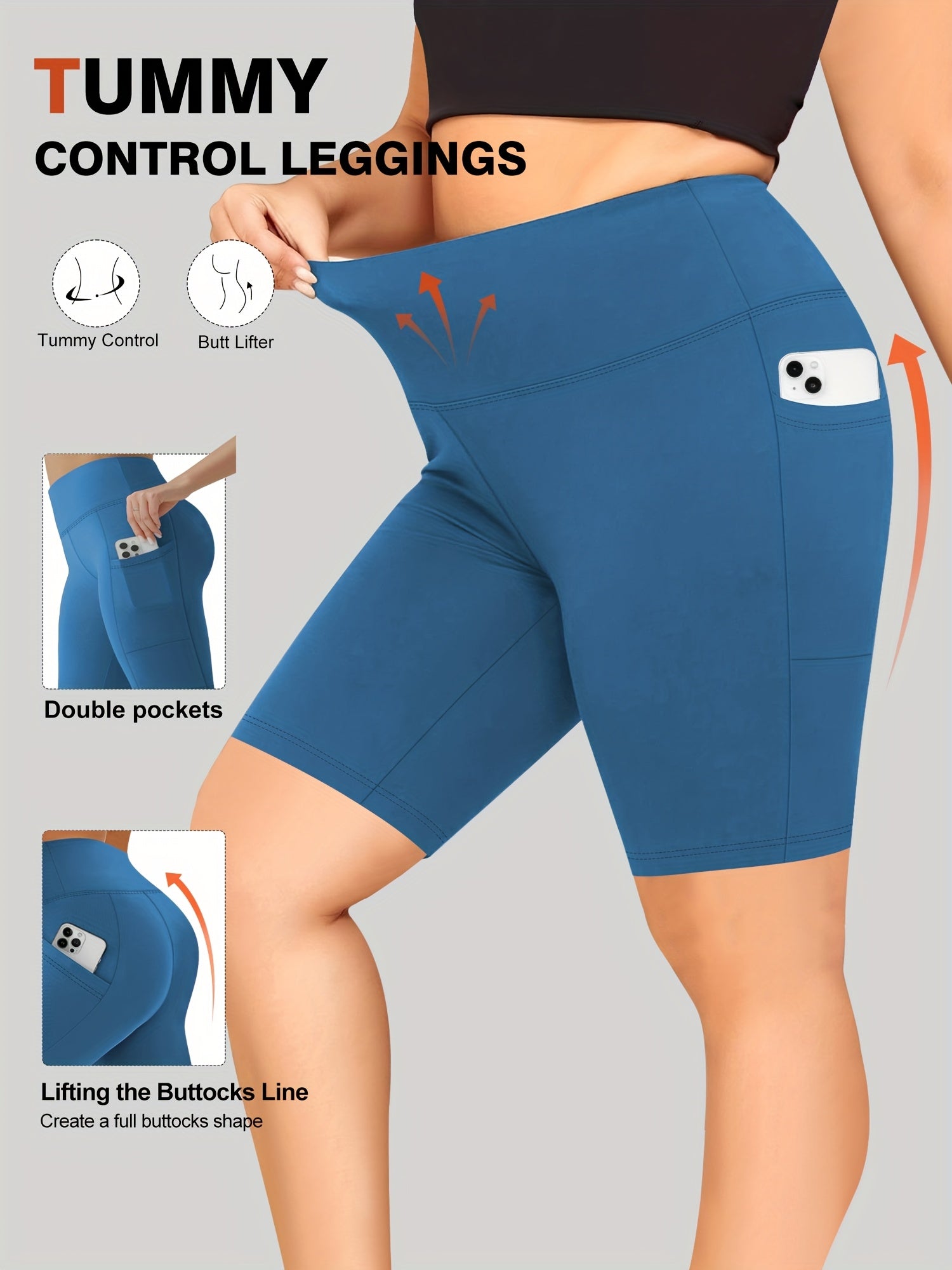Pantalones cortos de yoga de cintura alta para mujer con control de abdomen en negro, blanco y estampado de leopardo para deporte y entrenamiento