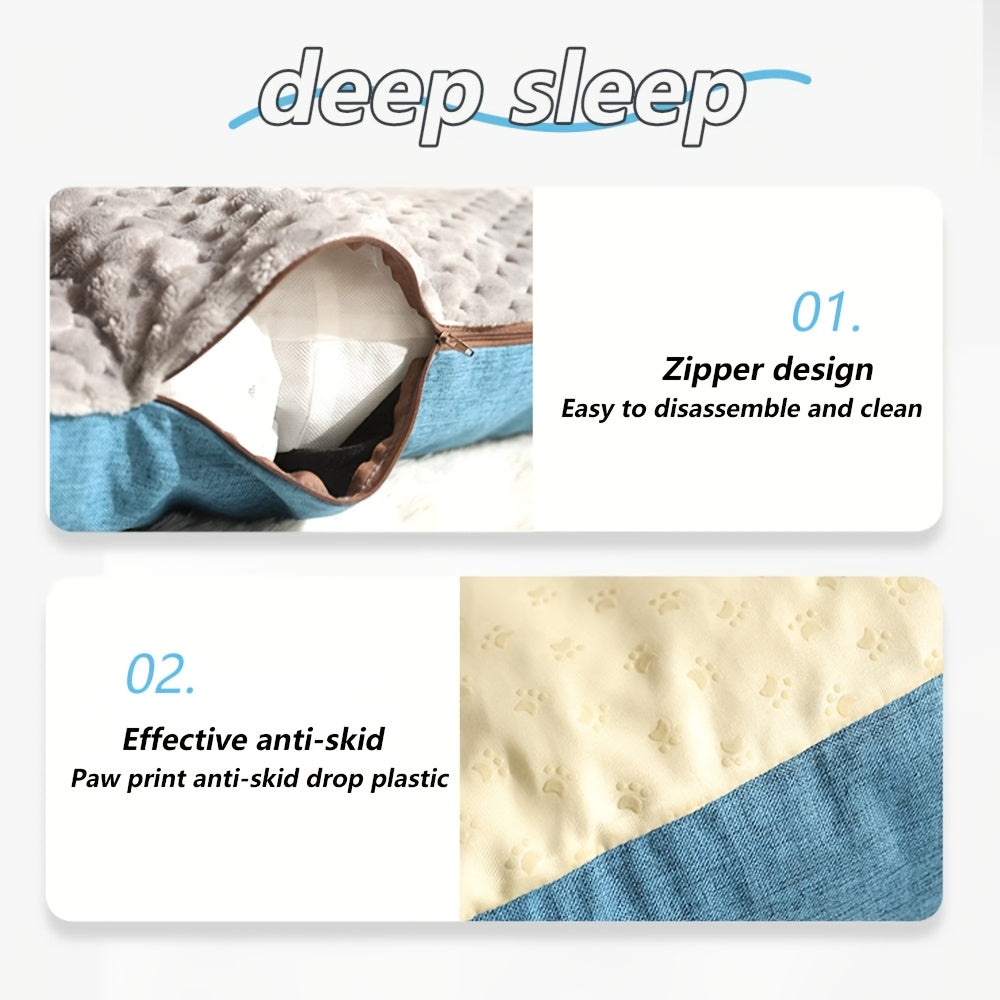 Luxury Plush Pet Sofa Bed for Cats and Dogs with High Backrest and Easy Cleaning