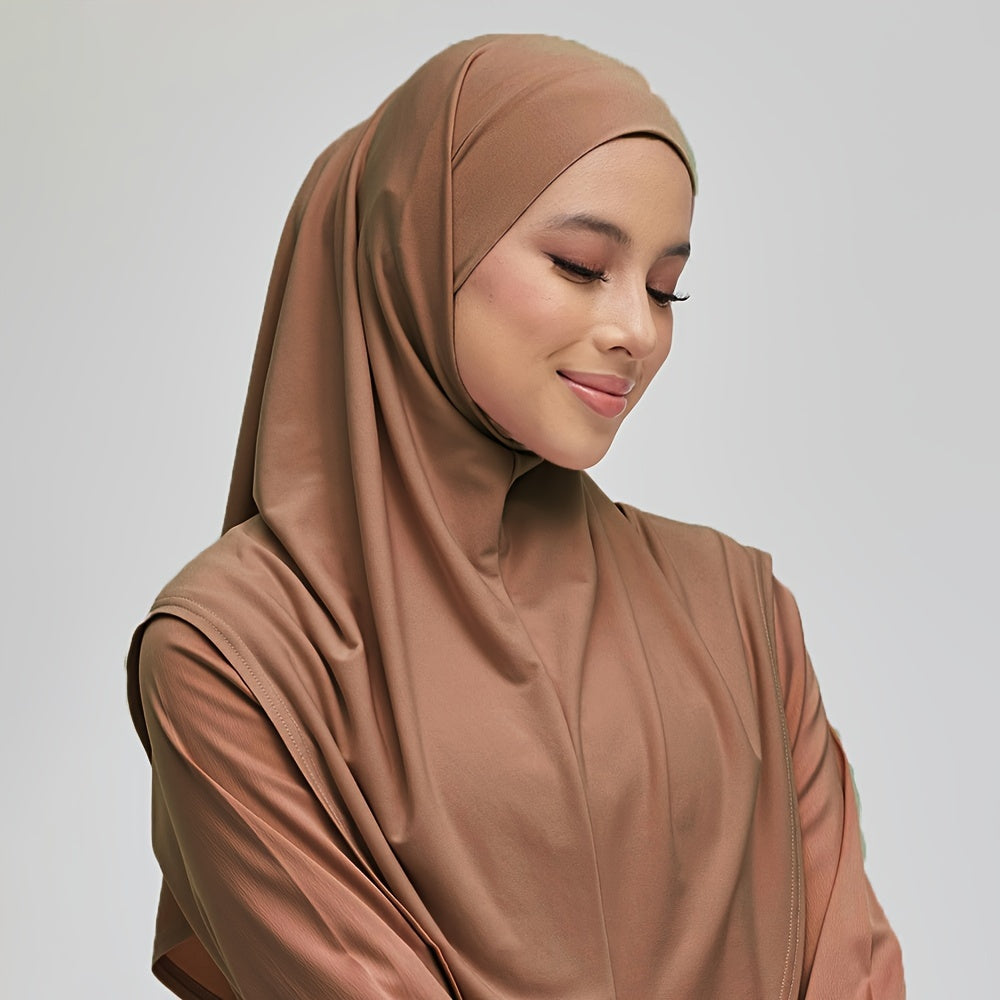 Women's Polyester Hijab Breathable Knit Solid Color Easy Wear