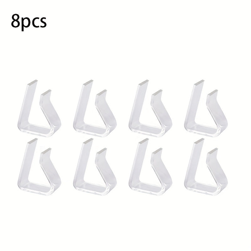 Tablecloth Clips Pack of 8 White Plastic Indoor Outdoor Secure Tablecloths