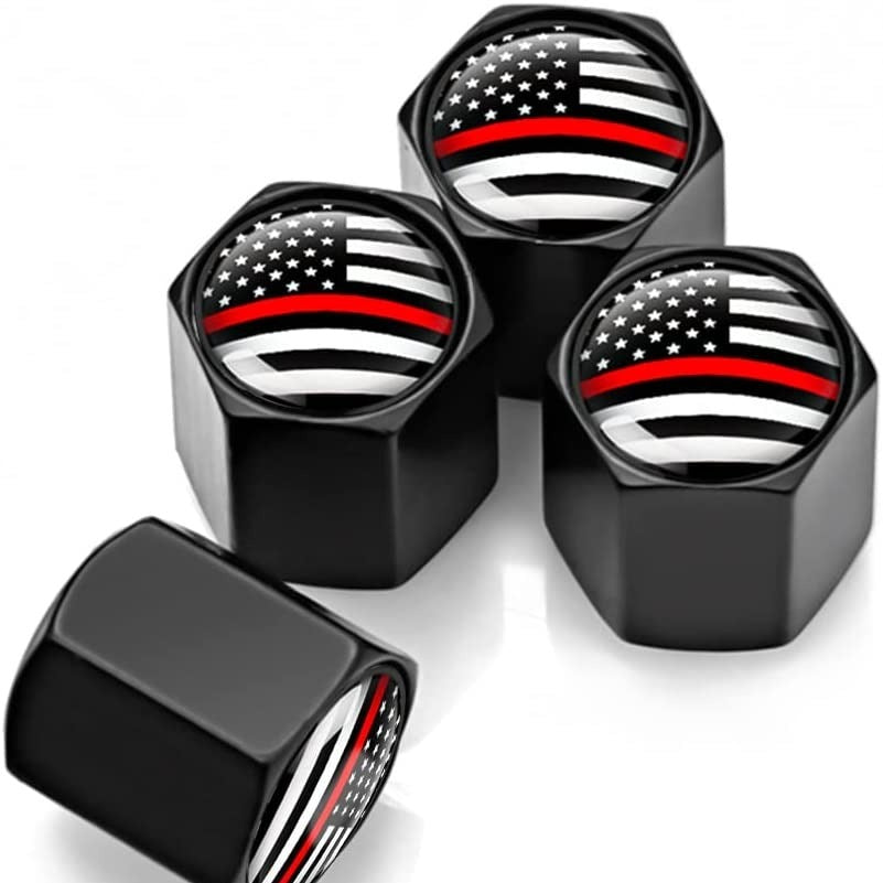4 Pack American Flag Tire Valve Stem Caps Metal Anti-Rust for Cars Bikes Trucks