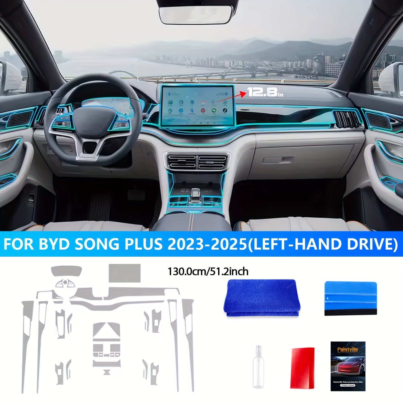 Car Window Film TPU 8.5Mil Scratch-Resistant UV Protective Windshield Side Window