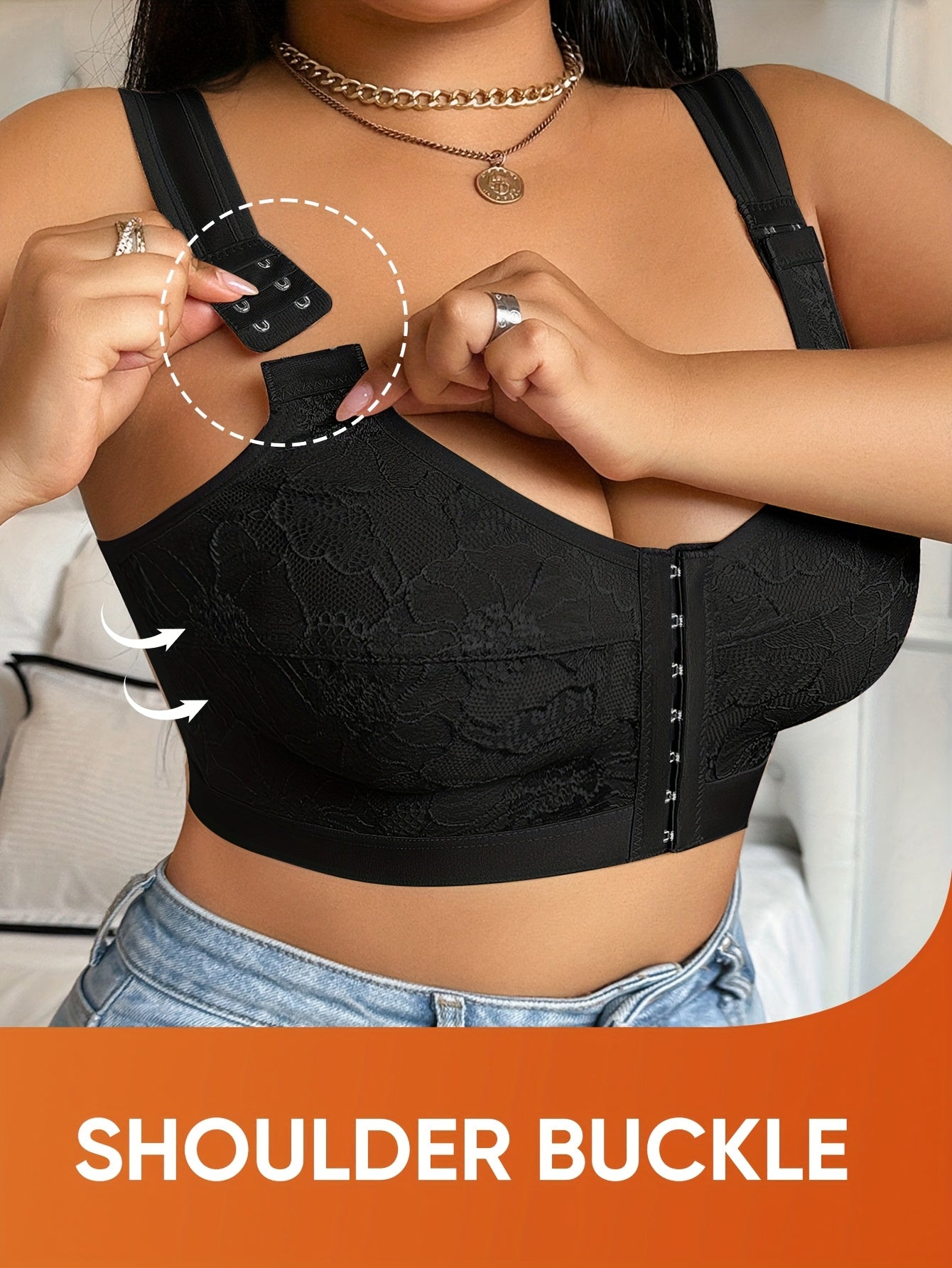 Sujetador de talla grande para mujer sin aros, con espalda en forma de U, suave, transpirable y de cobertura total