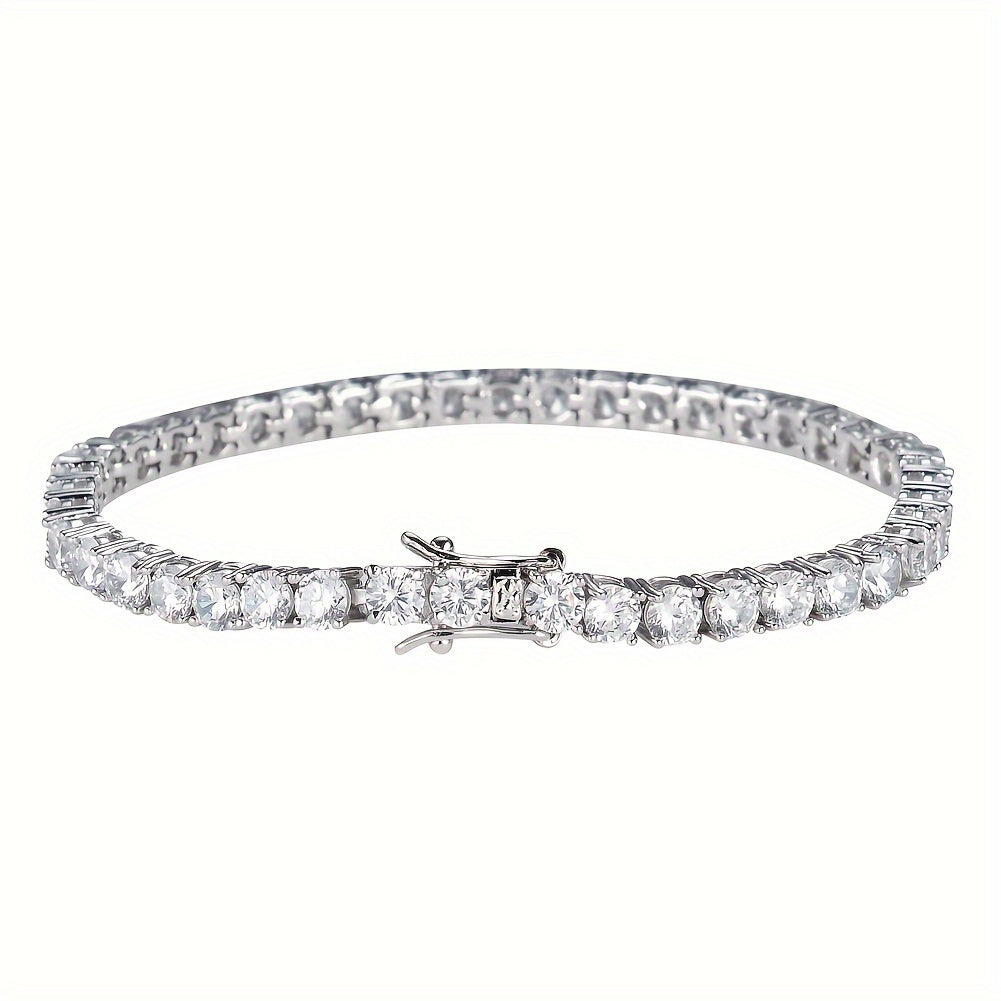 Moissanite Tennis Bracelet 10.5-14 Carats 18K White Gold Plated Sterling Silver