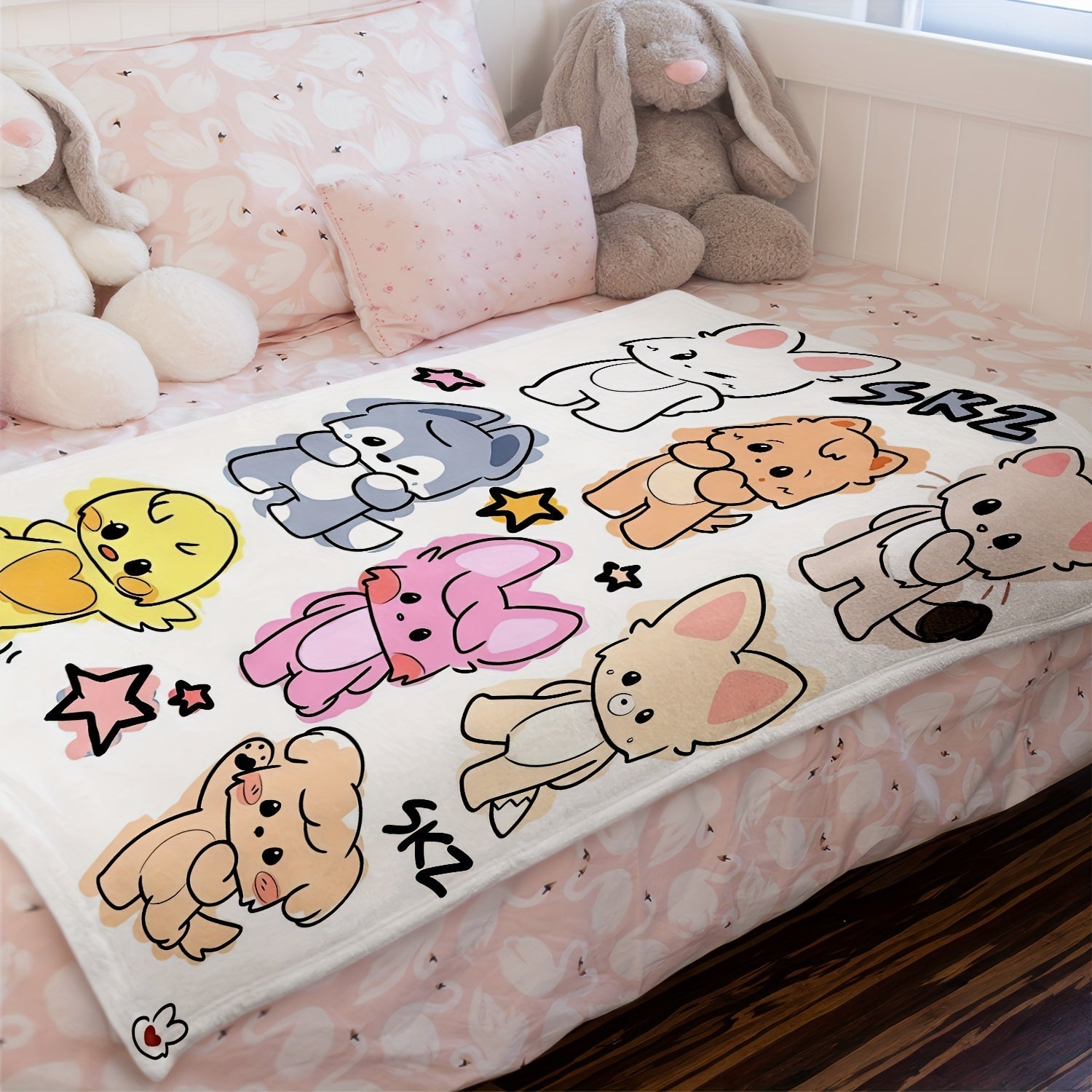 K-POP Idol Flannel Throw Blanket Soft Cozy All-Season Washable