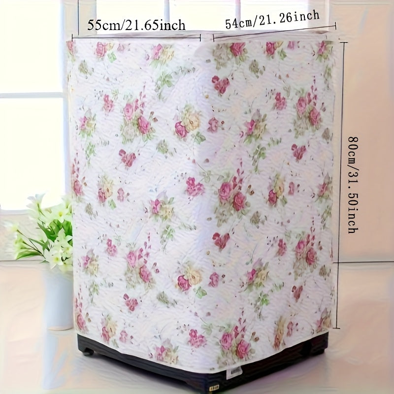 Cubierta de PEVA floral premium para lavadora para tambores de carga frontal, resistente a los rayos UV, uso en balcón, 2 piezas