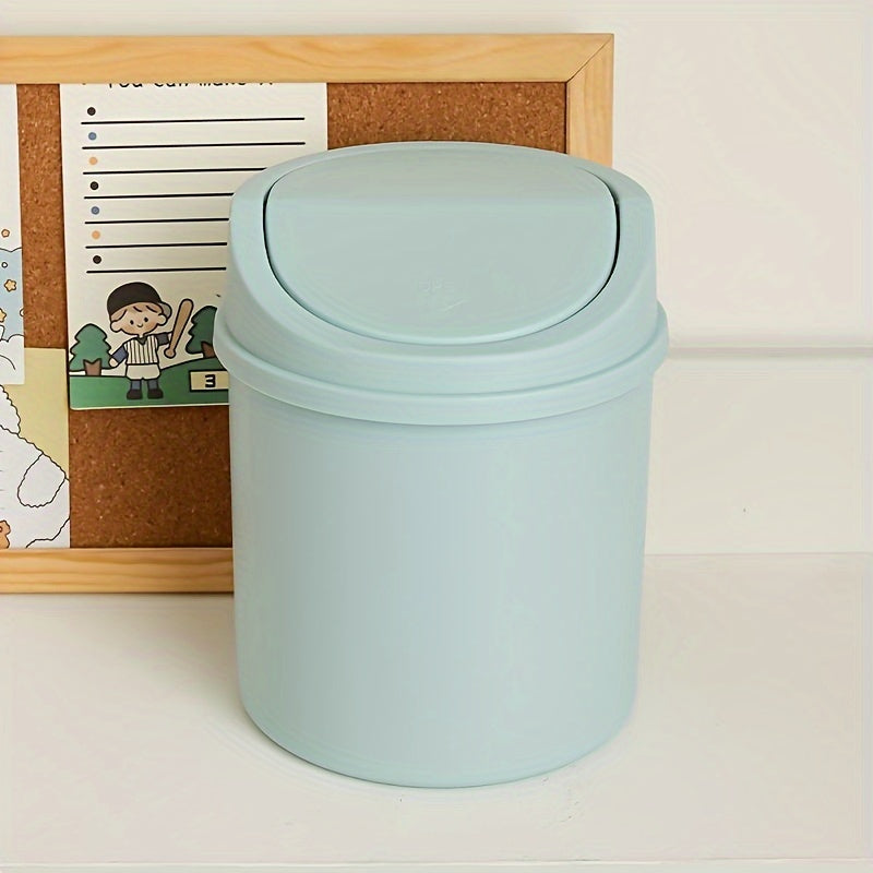 Mini Desktop Trash Can with Lid for Office or Coffee Bar Polypropylene