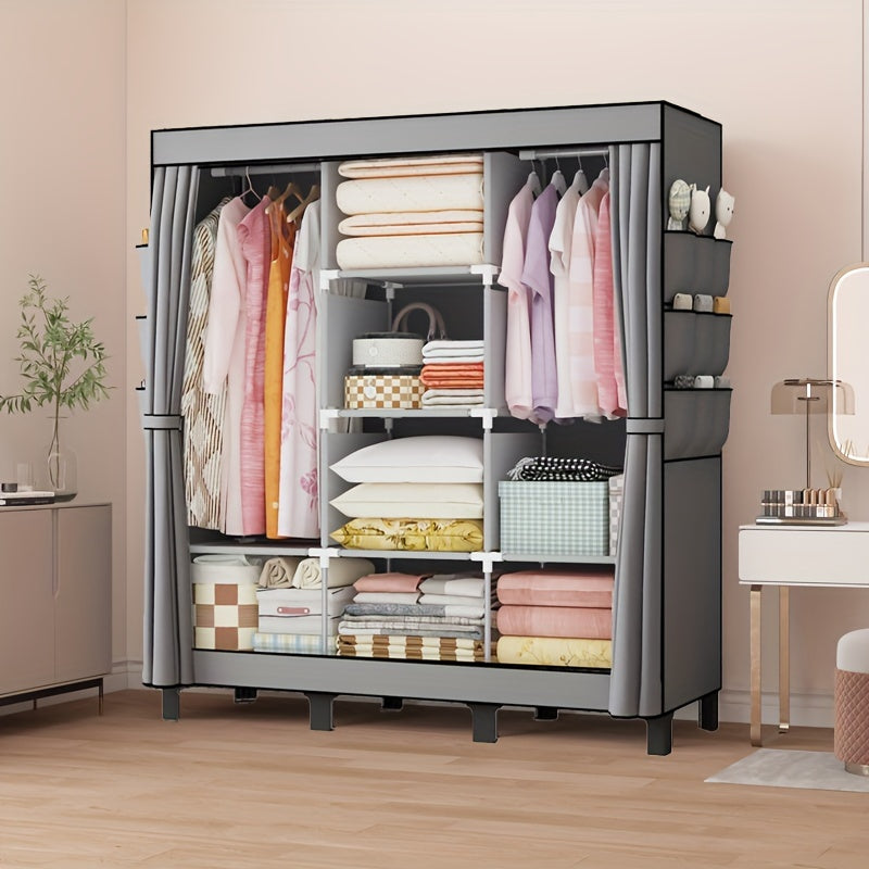 Qora mato shkaf, yon choʻntaklar bilan, 1m3 saqlash tashkilotchisi