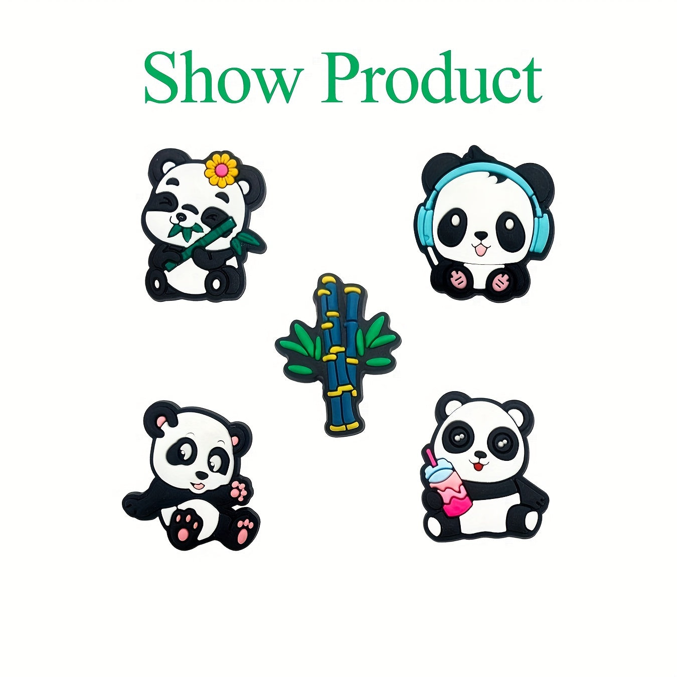 Kids Cartoon Shoe Charms 21Pcs Panda Decor for Clogs Sandals Accessories
