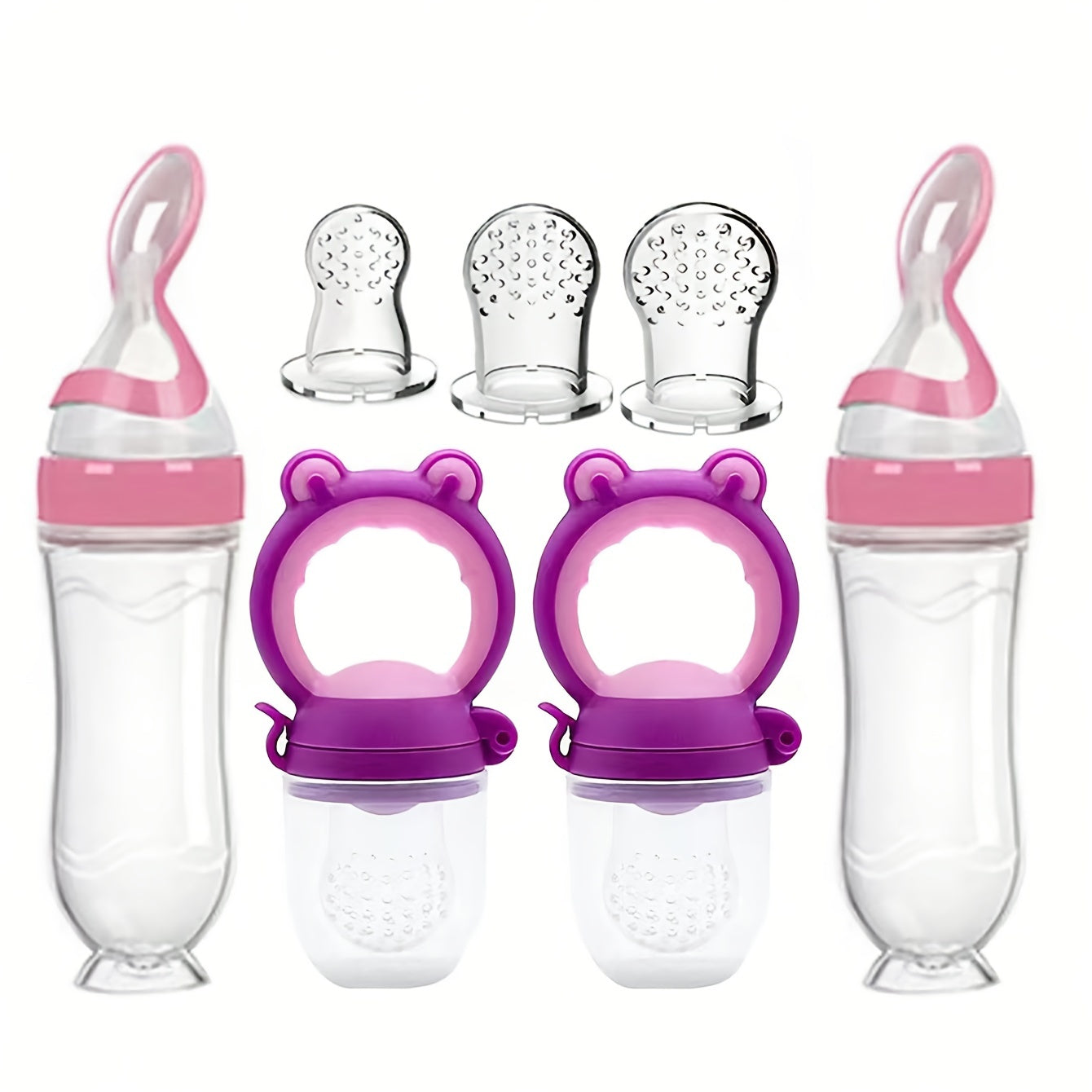 7-Piece Baby Feeding Set Silicone Bottles Pacifiers Nipples for Toddler