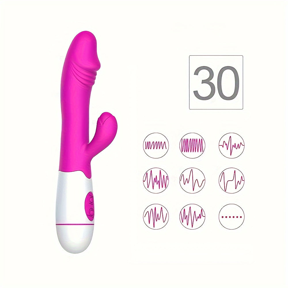 Female Silicone G-Spot Vibrator with 30 Modes for Beginners and Couples