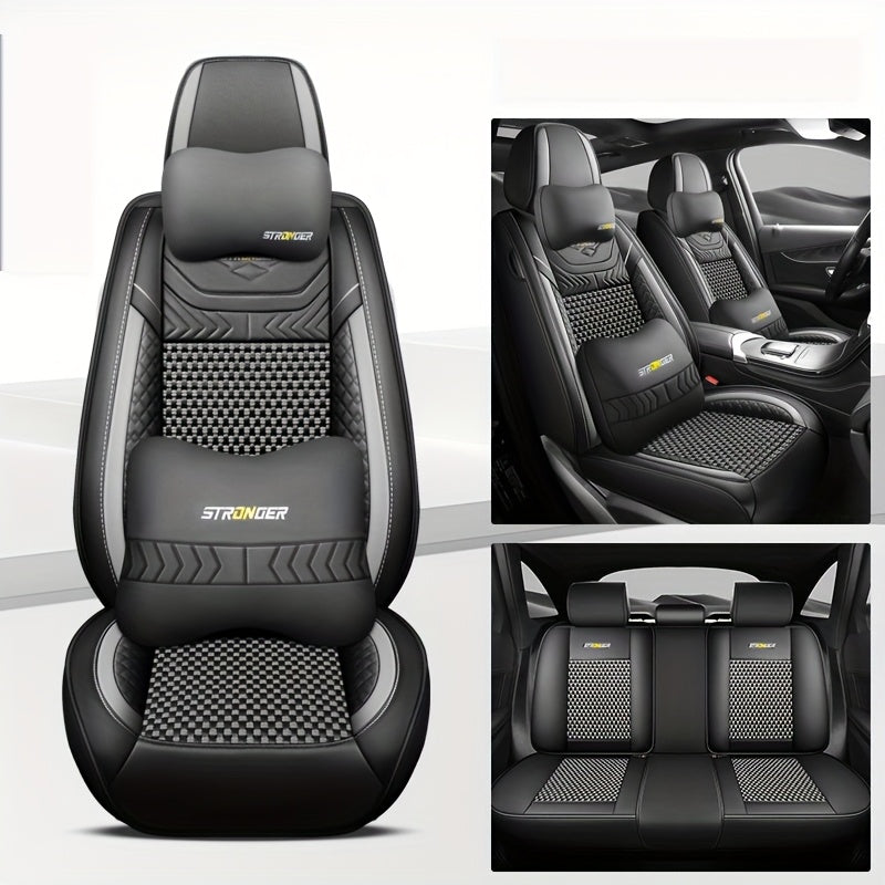 All-Season Wear-Resistant Ice Silk Full Coverage Car Seat Cover for Five-Seater