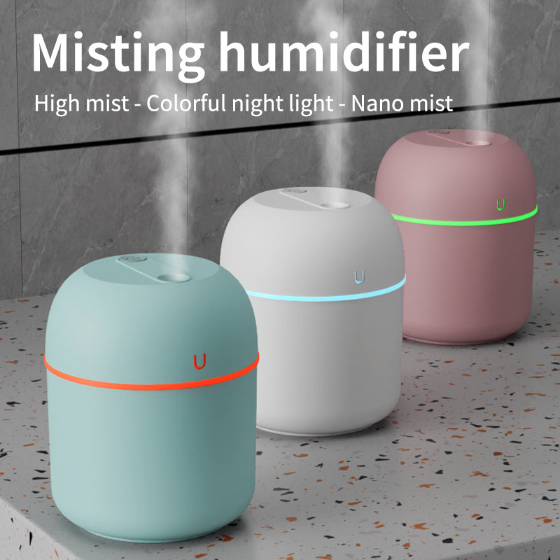 White Aroma Diffuser Humidifier with Night Light, Cold Mist, Quiet Operation