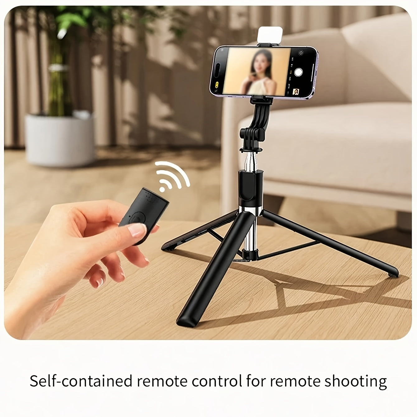 Wireless Extendable Selfie Stick with Remote and Foldable Phone Tripod 66.9 Inches