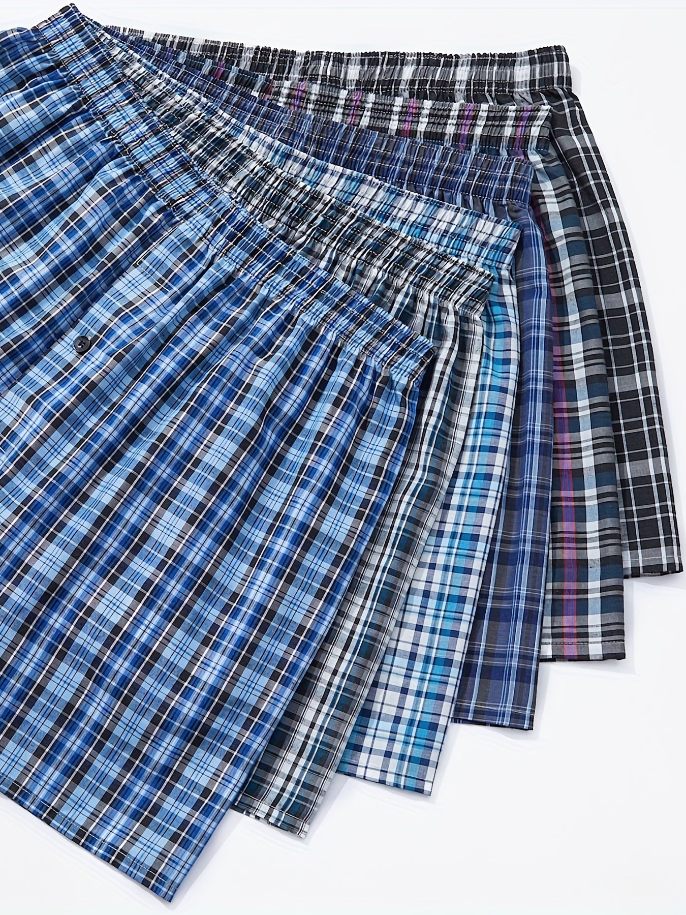 Men's Woven Boxer Shorts 6-10 Pack Cotton Blend Stripes Elastic Waistband