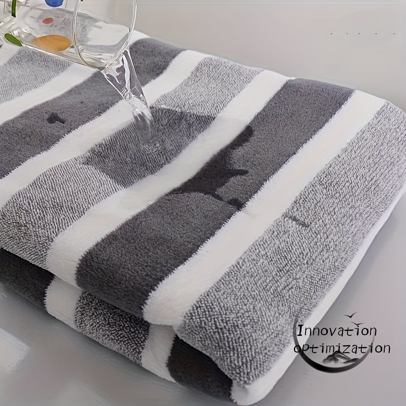 8-Piece Striped Bath Towel Set with Face, Hand, and Bath Towels for Hotel, Travel, Fitness, Yoga