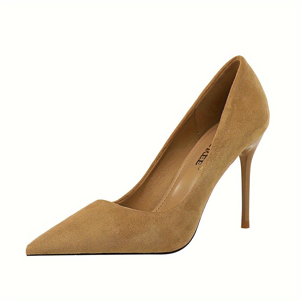 Women's Solid Color Point Toe Stiletto Heels for Party Dress