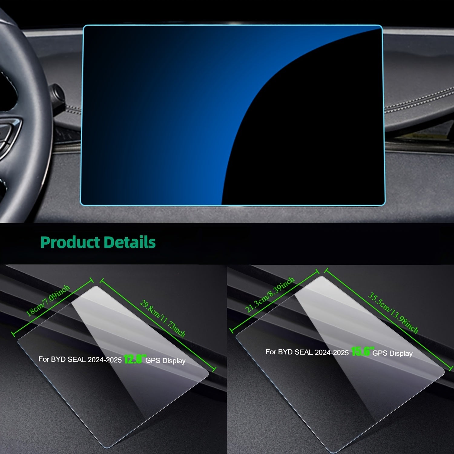 Car Navigator Screen Protector Tempered Glass 12.8-Inch GPS Display Fingerprint Resistant