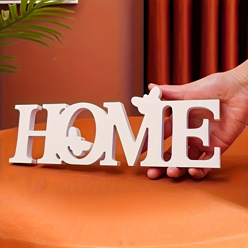 White Faux Wood Love Heart Decor Sign for Weddings Valentine's Day Mother's Day Thanksgiving Tabletop