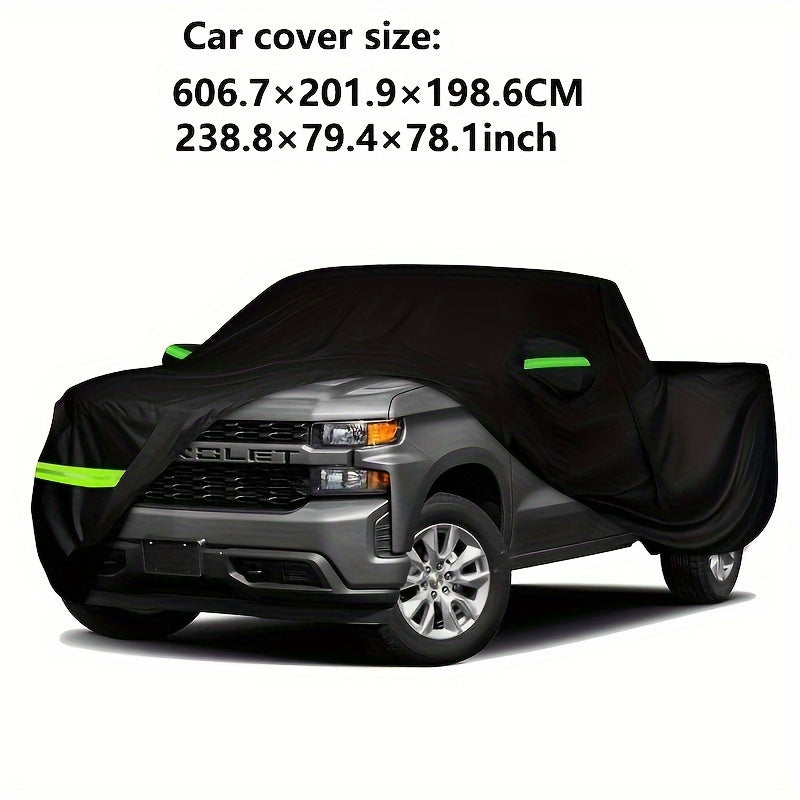 Full Car Cover for Pickup Truck Oxford Cloth Black Windproof Dust Snow Resistant