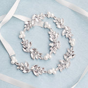 To'ylar va partiyalarda foydalanish uchun Bridal Rhinestone Pearl Waist Chain Belt