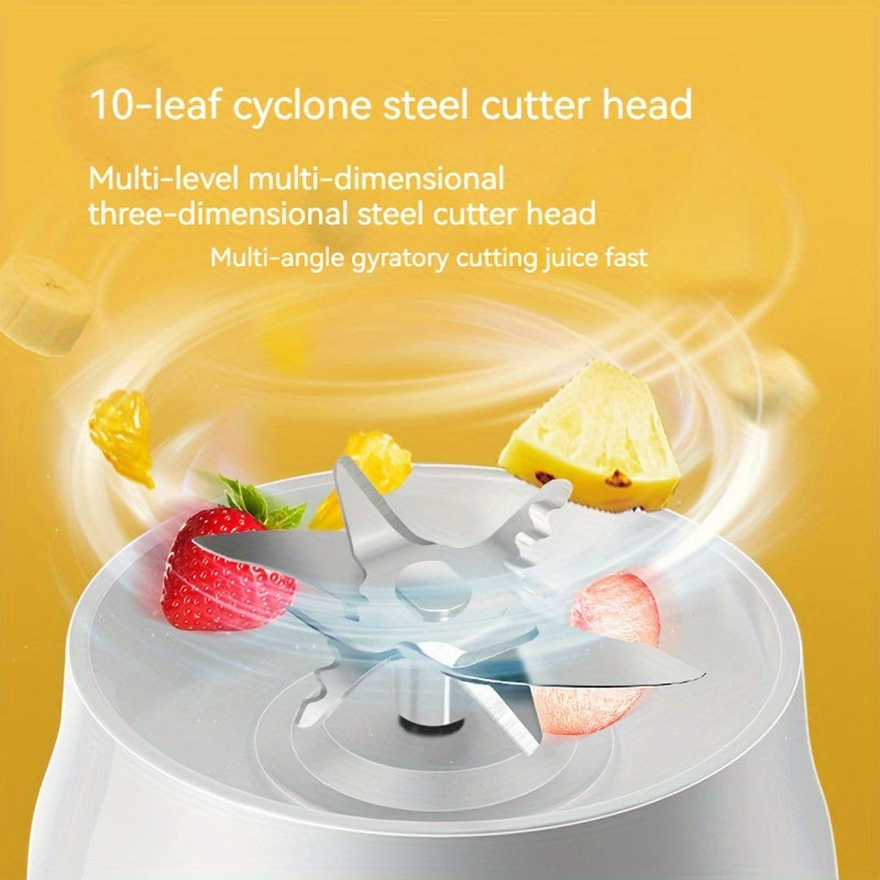 High Power 450ml Dual Cup Juicer Portable Rechargeable USB Battery Food Grade PP