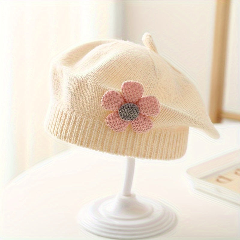 Baby Knitted Wool Beret Hat for 0-3 Year Olds Ear Warmer Autumn Winter Kids Girl Boy