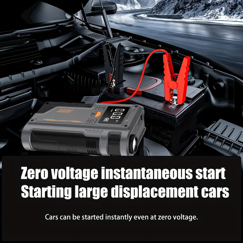 Portable Wireless Car Emergency Starter with Tire Inflator LED Flashlight and USB Rechargeable Battery