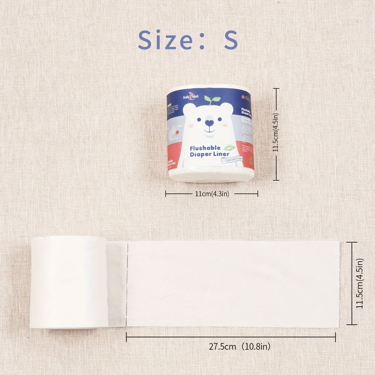 Set of 2 Bamboo Baby Diaper Liners Flushable Compostable Biodegradable