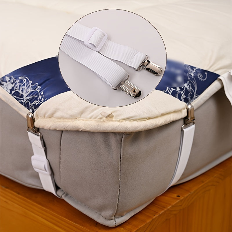 White Elastic Sheet Holder for Sofa Cushions and Mattresses Non-Slip Bed Strap