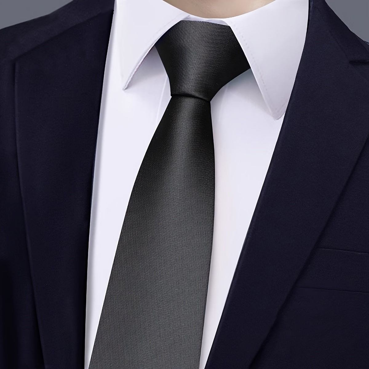 Men's Woven Polyester Zipper Tie 6cm Formal Business Work