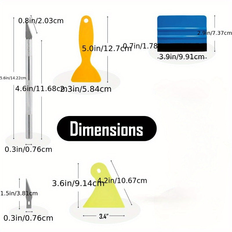 PP Material Vinyl Wrap Squeegee Set bilan oynani qoplash uchun asboblar to'plami