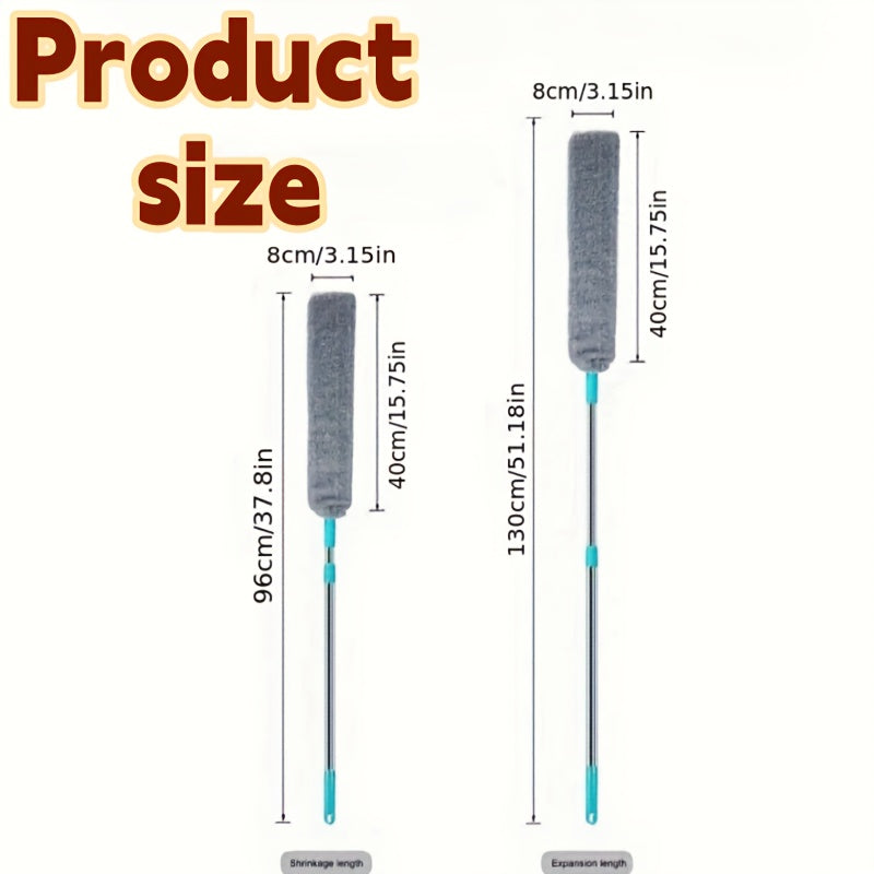 Microfiber Fan Cleaning Kit with Extendable Pole - 1 ta to'plamni o'z ichiga oladi, elektr energiyasini talab qilmaydi, Yashash xonasi, Yotoqxona, Tashqarida, Hojatxona va Oshxona uchun mos - Yuviladigan material va tozalash cho'tkasi bilan jihozlangan