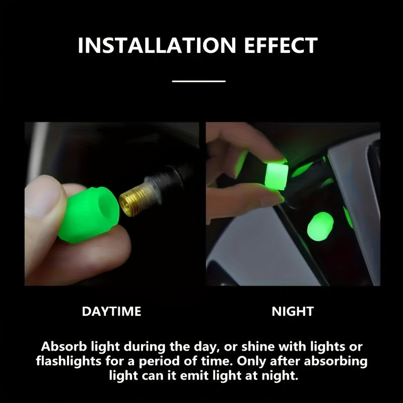 24/16 Pieces Glowing Valve Caps for Car Motorcycle Bicycle Wheels